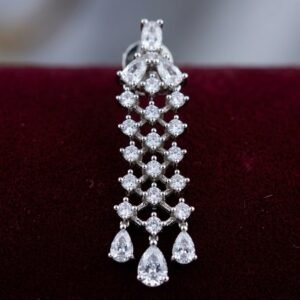 Elegant American Diamond Crystal Chandelier Drop Earrings