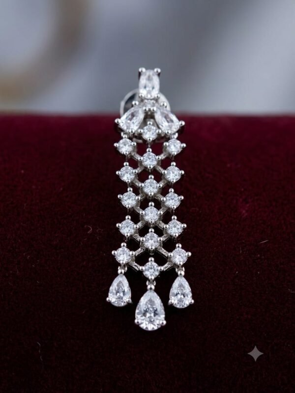 Elegant American Diamond Crystal Chandelier Drop Earrings